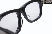 Load image into Gallery viewer, 新品未使用 CHROME HEARTS クロムハーツ サングラス アイウェア DICK FITZENER サイズ51□20-147 アセテート シルバー925 ブラック 中古 4b013301