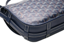 Load image into Gallery viewer, GOYARD ゴヤール ベルヴェデーレPM ショルダーバッグ ネイビー PVC コーティングキャンバス レザー 美品 中古 4b013290