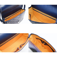 Load image into Gallery viewer, GOYARD ゴヤール ベルヴェデーレPM ショルダーバッグ ネイビー PVC コーティングキャンバス レザー 美品 中古 4b013290