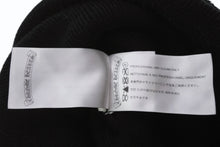 Load image into Gallery viewer, CHROME HERTS クロムハーツ WOOL WATCH CAP ウール帽 ロゴ刺繍ビーニー ニットキャップ 帽子 ブラック ホワイト 良品 中古 4b013311