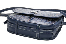 Load image into Gallery viewer, GOYARD ゴヤール ベルヴェデーレPM ショルダーバッグ ネイビー PVC コーティングキャンバス レザー 美品 中古 4b013290