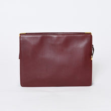 画像をギャラリービューアに読み込む, Cartier カルティエ マストライン ヴィンテージ クラッチバッグ スペイン製 レザー ボルドー ゴールド金具 美品 中古 4b010814