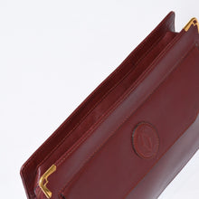 画像をギャラリービューアに読み込む, Cartier カルティエ マストライン ヴィンテージ クラッチバッグ スペイン製 レザー ボルドー ゴールド金具 美品 中古 4b010814