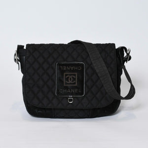 極美品 CHANEL シャネル スポーツライン ショルダーバッグ A33796 10番台 ココマーク ハラコ レザー ナイロン キルティング 中古 4a001159