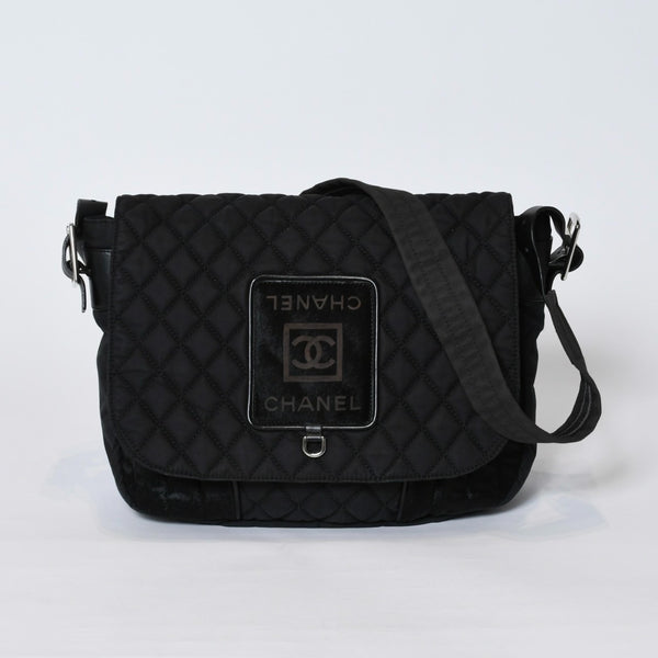 極美品 CHANEL シャネル スポーツライン ショルダーバッグ A33796 10番台 ココマーク ハラコ レザー ナイロン キルティング 中古 4a001159