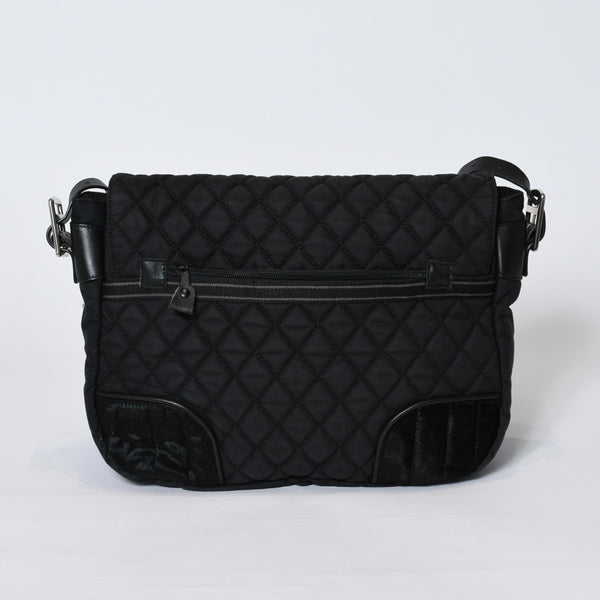極美品 CHANEL シャネル スポーツライン ショルダーバッグ A33796 10番台 ココマーク ハラコ レザー ナイロン キルティング 中古 4b013568