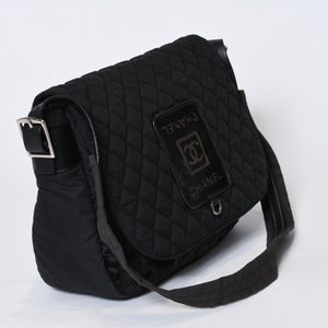 極美品 CHANEL シャネル スポーツライン ショルダーバッグ A33796 10番台 ココマーク ハラコ レザー ナイロン キルティング 中古 4b013568