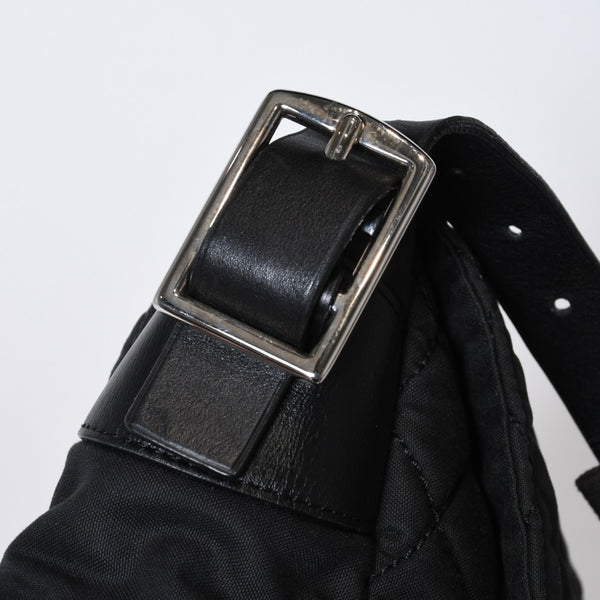 極美品 CHANEL シャネル スポーツライン ショルダーバッグ A33796 10番台 ココマーク ハラコ レザー ナイロン キルティング 中古 4b013568