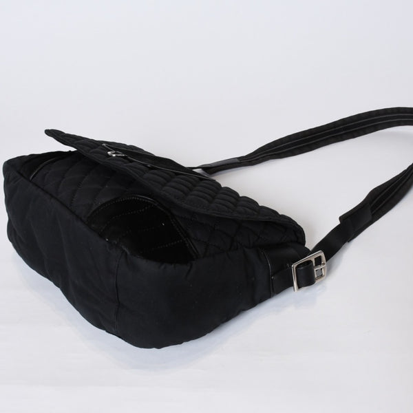 極美品 CHANEL シャネル スポーツライン ショルダーバッグ A33796 10番台 ココマーク ハラコ レザー ナイロン キルティング 中古 4a001159