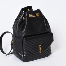 Load image into Gallery viewer, SAINT LAURENT サンローラン ジョー バッグパック 672609 ブラック レザー ゴールド金具 美品 中古 4b013329