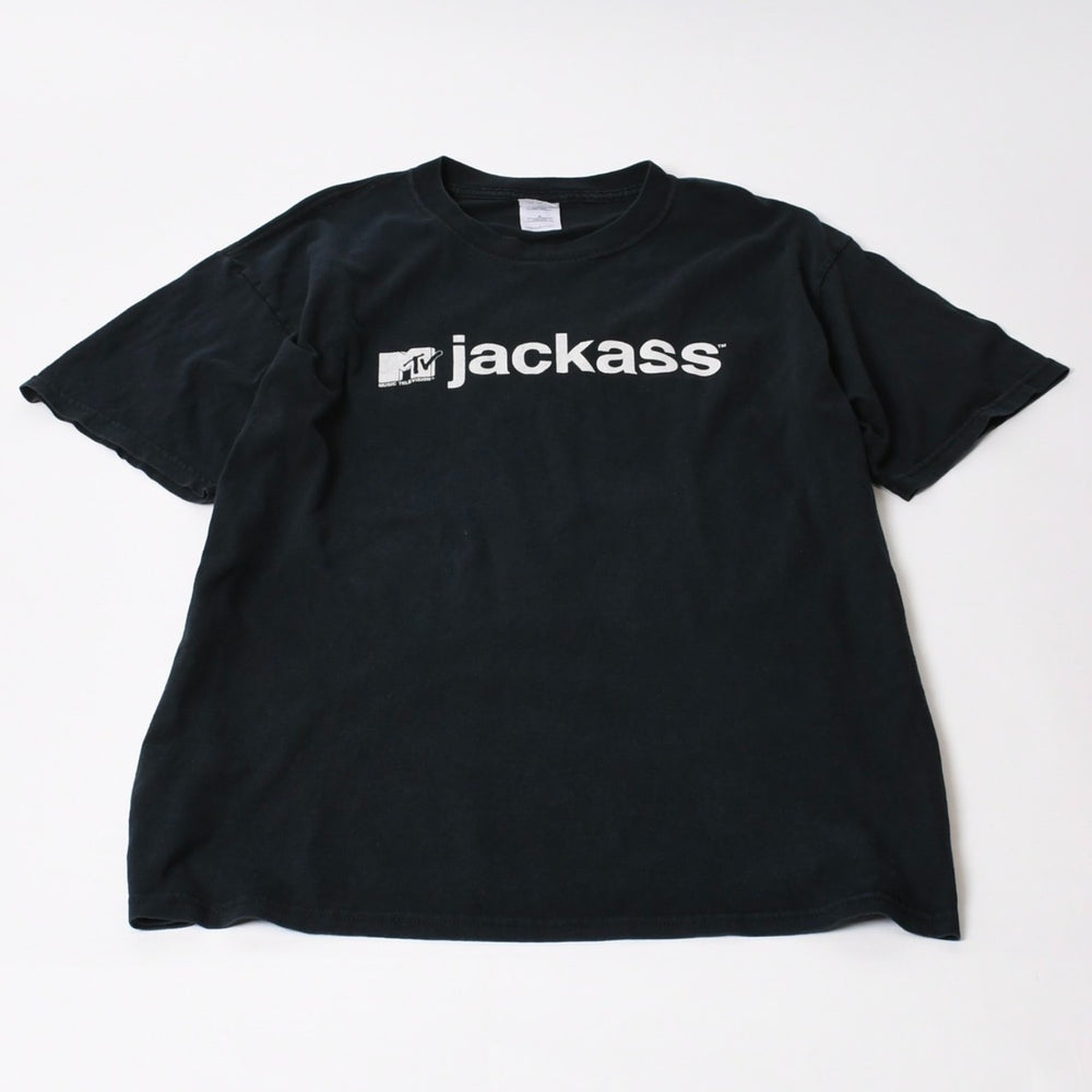 VINTAGE ヴィンテージ 00's jackass ジャッカス 半袖Tシャツ サイズL MTV ブラック 2005年 美品 中古 4b013798