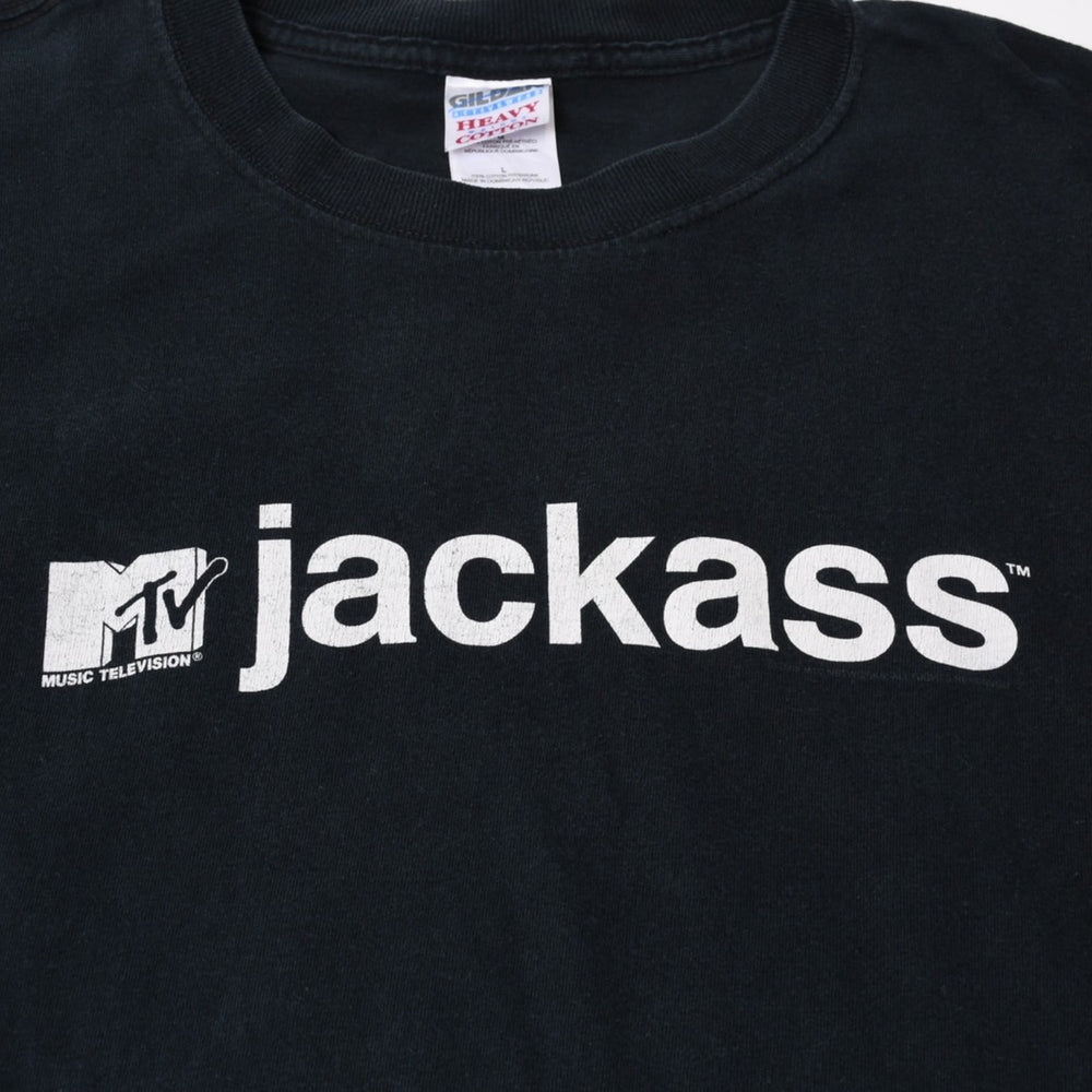 VINTAGE ヴィンテージ 00's jackass ジャッカス 半袖Tシャツ サイズL MTV ブラック 2005年 美品 中古 4b013798