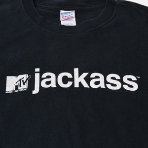 VINTAGE ヴィンテージ 00's jackass ジャッカス 半袖Tシャツ サイズL MTV ブラック 2005年 美品 中古 4b013798