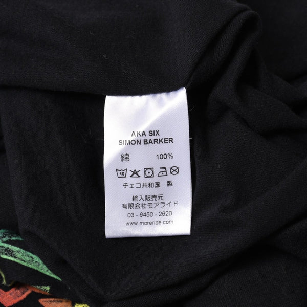 AKA SIX × Fragment Design エーケーエーシックス × フラグメントデザイン TEE 藤原ヒロシ カラーブラック 黒 サイズL 美品 中古 4b012033