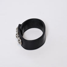Load image into Gallery viewer, CHROME HEARTS クロムハーツ ブレスレット スターボタン 3BTN/2SNP 3ボタン2スナップ ブラック レザー シルバー925 美品 中古 4b013514