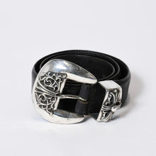Load image into Gallery viewer, CHROME HEARTS クロムハーツ BLT CLASSIC 3PC クラシック 3PC レザーベルト サイズ32 スターリングシルバー ブラック 美品 中古 4b013117
