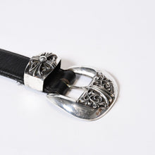 Load image into Gallery viewer, CHROME HEARTS クロムハーツ BLT CLASSIC 3PC クラシック 3PC レザーベルト サイズ32 スターリングシルバー ブラック 美品 中古 4b013117