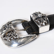 Load image into Gallery viewer, CHROME HEARTS クロムハーツ BLT CLASSIC 3PC クラシック 3PC レザーベルト サイズ32 スターリングシルバー ブラック 美品 中古 4b013117