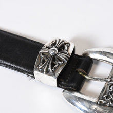 Load image into Gallery viewer, CHROME HEARTS クロムハーツ BLT CLASSIC 3PC クラシック 3PC レザーベルト サイズ32 スターリングシルバー ブラック 美品 中古 4b013117