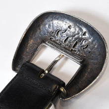 Load image into Gallery viewer, CHROME HEARTS クロムハーツ BLT CLASSIC 3PC クラシック 3PC レザーベルト サイズ32 スターリングシルバー ブラック 美品 中古 4b013117
