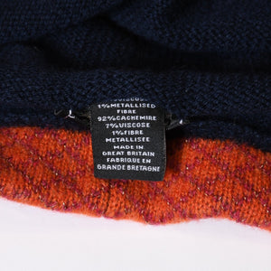 新品未使用 CHANEL シャネル カシミヤ グローブ 手袋 ビーニー ニットキャップ セット ココマーク ネイビー オレンジ 中古 4b013591