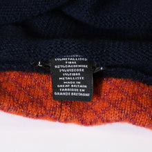 Load image into Gallery viewer, 新品未使用 CHANEL シャネル カシミヤ グローブ 手袋 ビーニー ニットキャップ セット ココマーク ネイビー オレンジ 中古 4b013591
