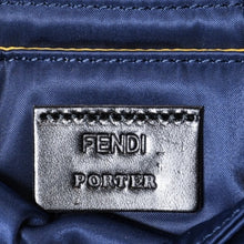 Load image into Gallery viewer, 極美品 FENDI×PORTER フェンディ×ポーター バケット ミニ フォンケース 7AS138 ネイビー ナイロン シルバー金具 中古 4b013331