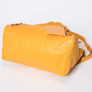 BALENCIAGA バレンシアガ ミニシティ ショルダーバッグ 300295 イエロー レザー シャンパンゴールド金具 美品 中古 4b013536