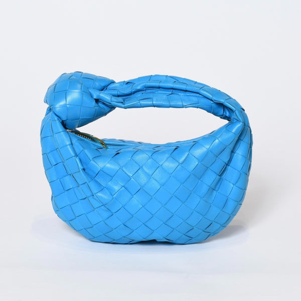極美品 BOTTEGAVENETA ボッテガヴェネタ MINI JODIE ミニ ジョディ ハンドバッグ 651876 イントレチャート ブルー 中古 4b013572