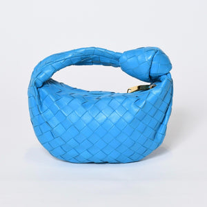 極美品 BOTTEGAVENETA ボッテガヴェネタ MINI JODIE ミニ ジョディ ハンドバッグ 651876 イントレチャート ブルー 中古 4b013572