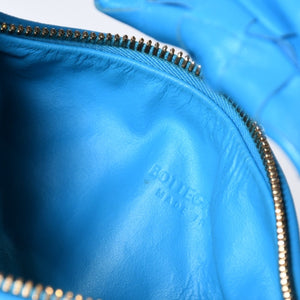 極美品 BOTTEGAVENETA ボッテガヴェネタ MINI JODIE ミニ ジョディ ハンドバッグ 651876 イントレチャート ブルー 中古 4b013572
