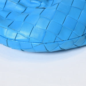 極美品 BOTTEGAVENETA ボッテガヴェネタ MINI JODIE ミニ ジョディ ハンドバッグ 651876 イントレチャート ブルー 中古 4b013572