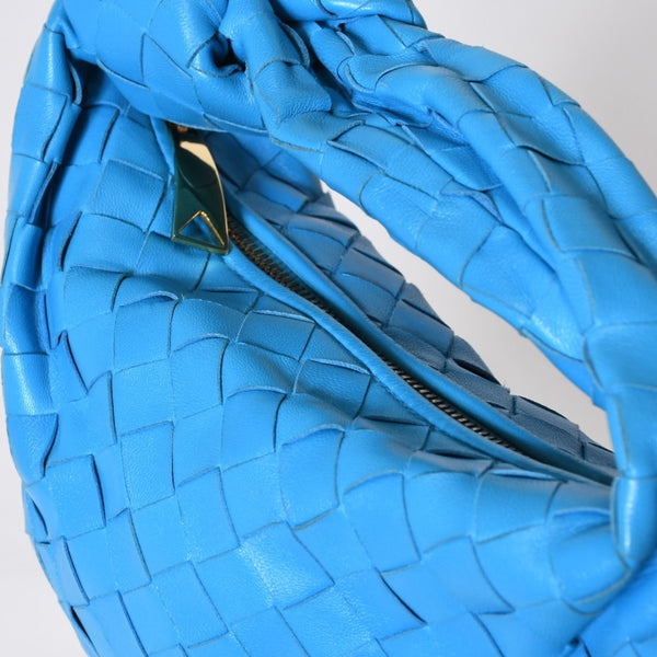 極美品 BOTTEGAVENETA ボッテガヴェネタ MINI JODIE ミニ ジョディ ハンドバッグ 651876 イントレチャート ブルー 中古 4b013572
