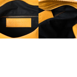 BALENCIAGA バレンシアガ ミニシティ ショルダーバッグ 300295 イエロー レザー シャンパンゴールド金具 美品 中古 4b013536
