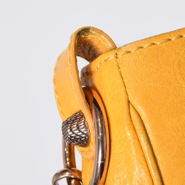 BALENCIAGA バレンシアガ ミニシティ ショルダーバッグ 300295 イエロー レザー シャンパンゴールド金具 美品 中古 4b013536