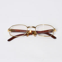 Load image into Gallery viewer, CARTIER カルティエ ウッドテンプル メガネ 50□22 135bブラウン ウッド ゴールド金具 美品 中古 4b013653