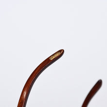 Load image into Gallery viewer, CARTIER カルティエ ウッドテンプル メガネ 50□22 135bブラウン ウッド ゴールド金具 美品 中古 4b013653