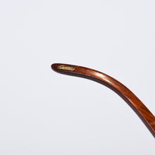 Load image into Gallery viewer, CARTIER カルティエ ウッドテンプル メガネ 50□22 135bブラウン ウッド ゴールド金具 美品 中古 4b013653