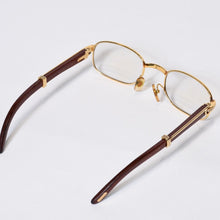 Load image into Gallery viewer, CARTIER カルティエ ウッドテンプル メガネ 50□22 135bブラウン ウッド ゴールド金具 美品 中古 4b013653
