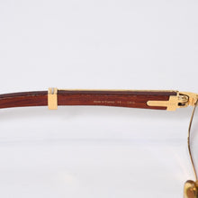 Load image into Gallery viewer, CARTIER カルティエ ウッドテンプル メガネ 50□22 135bブラウン ウッド ゴールド金具 美品 中古 4b013653
