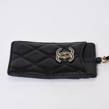 Load image into Gallery viewer, 極美品 CHANEL シャネル カードケース 名刺入れ ノベルティ ココマーク 30番台 ラムスキン ブラック ゴールド金具 中古 4b013179
