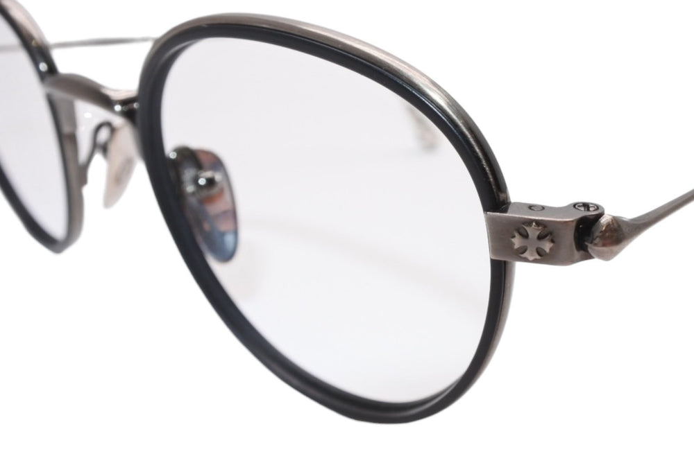 極美品 CHROME HEARTS クロムハーツ BONE PRONE Ⅵ 伊達メガネ アイウェア サイズ49□22-150 CHプラス シルバー925 中古 4b013551