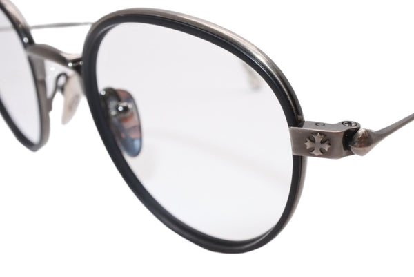 極美品 CHROME HEARTS クロムハーツ BONE PRONE Ⅵ 伊達メガネ アイウェア サイズ49□22-150 CHプラス シルバー925 中古 4b013551