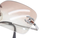 画像をギャラリービューアに読み込む, CHANEL シャネル リムレス サングラス アイウェア 4017-D c.124/89 サイズ62□17 120 ココマーク ラインストーン 美品 中古 4b013576