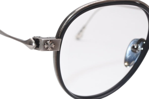 極美品 CHROME HEARTS クロムハーツ BONE PRONE Ⅵ 伊達メガネ アイウェア サイズ49□22-150 CHプラス シルバー925 中古 4b013551