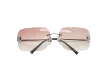 画像をギャラリービューアに読み込む, CHANEL シャネル リムレス サングラス アイウェア 4017-D c.124/89 サイズ62□17 120 ココマーク ラインストーン 美品 中古 4b013576