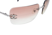 画像をギャラリービューアに読み込む, CHANEL シャネル リムレス サングラス アイウェア 4017-D c.124/89 サイズ62□17 120 ココマーク ラインストーン 美品 中古 4b013576