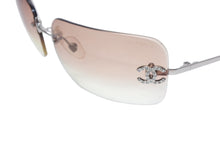 画像をギャラリービューアに読み込む, CHANEL シャネル リムレス サングラス アイウェア 4017-D c.124/89 サイズ62□17 120 ココマーク ラインストーン 美品 中古 4b013576