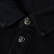 Load image into Gallery viewer, CHROME HEARTS クロムハーツ 長袖Tシャツ ポロシャツ BSフレア サイズS 3CROSS コットン ブラック 美品 中古 4b013534