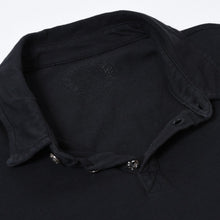 Load image into Gallery viewer, CHROME HEARTS クロムハーツ 長袖Tシャツ ポロシャツ BSフレア サイズS 3CROSS コットン ブラック 美品 中古 4b013534